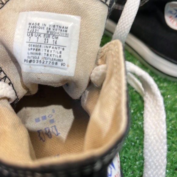 Converse, Infant, Unisex, Size 7 Black High-Top, Lace up - Picture 5 of 7